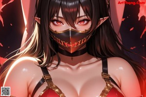 a sexy anime girl with big tits posing for the camera